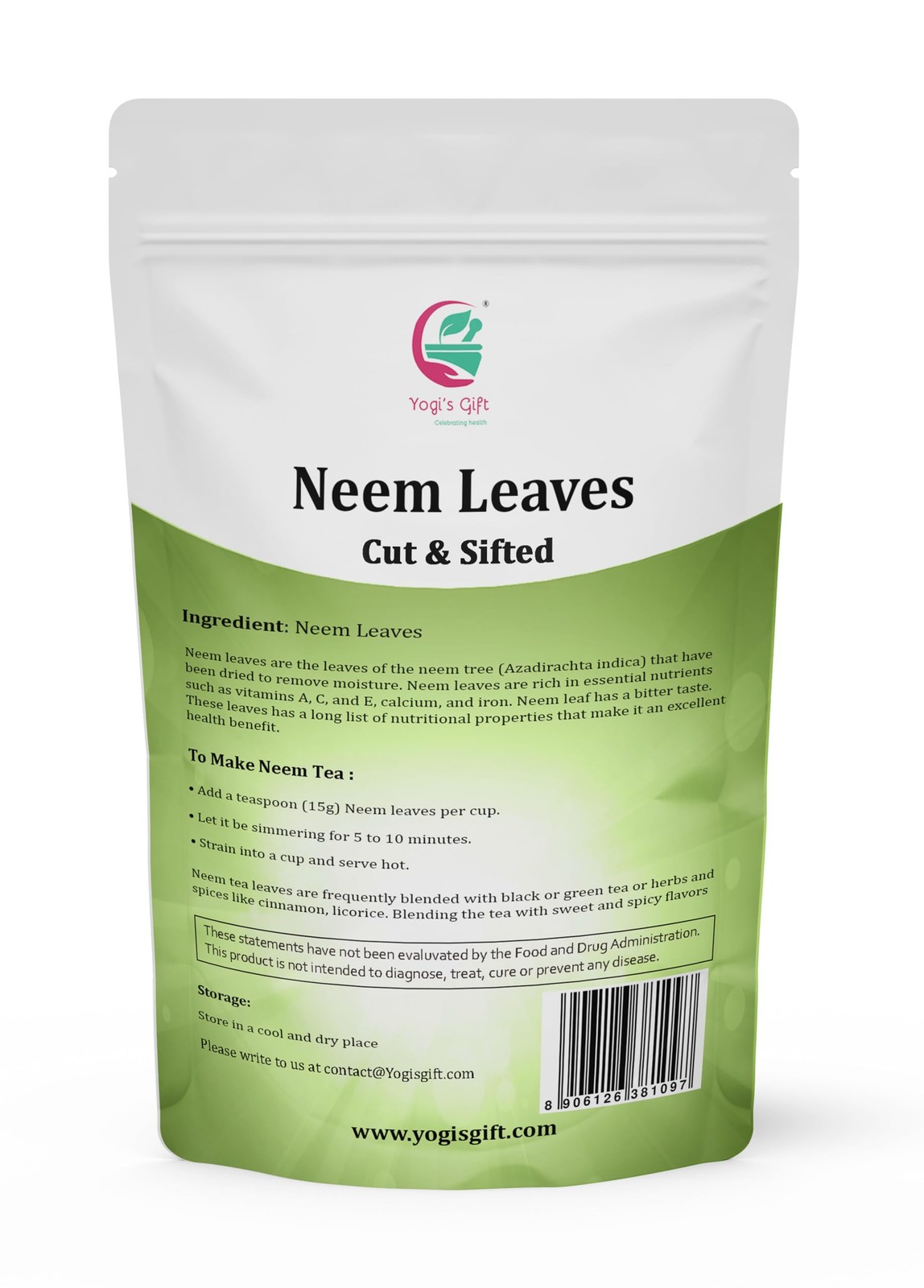 Neem Leaf 1 LB | 100% Natural Tea | Neem Leaves Cut and Sifted | Azadirachta …