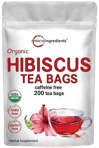 Bolsitas De Te De Hibisco Organico, 200 Unidades | Sin Cafeina, Fuente De Flo…