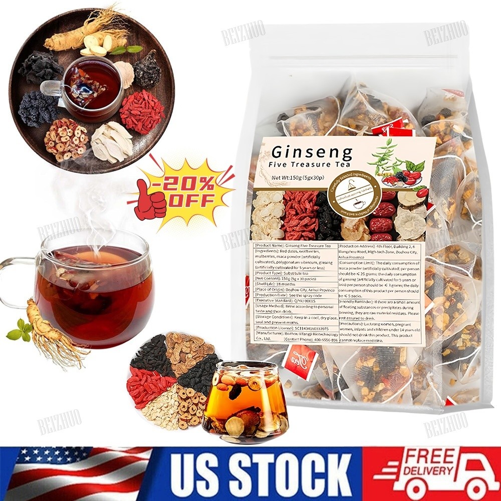 30pcs Ginseng Six Treasure tea , Kidney Tea ,Liver Tea , Red Date Kidney Health