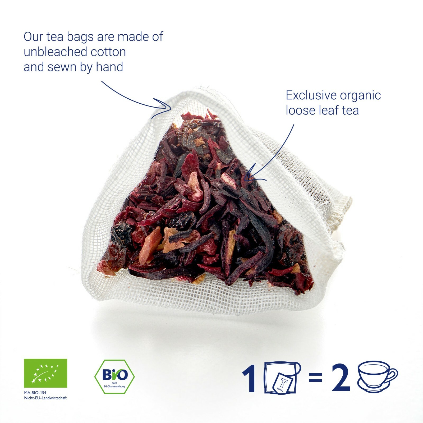 Bagged Organic Fruit Tea – Hand Sewn Natural Flavouring Plastic & Caffeine Free