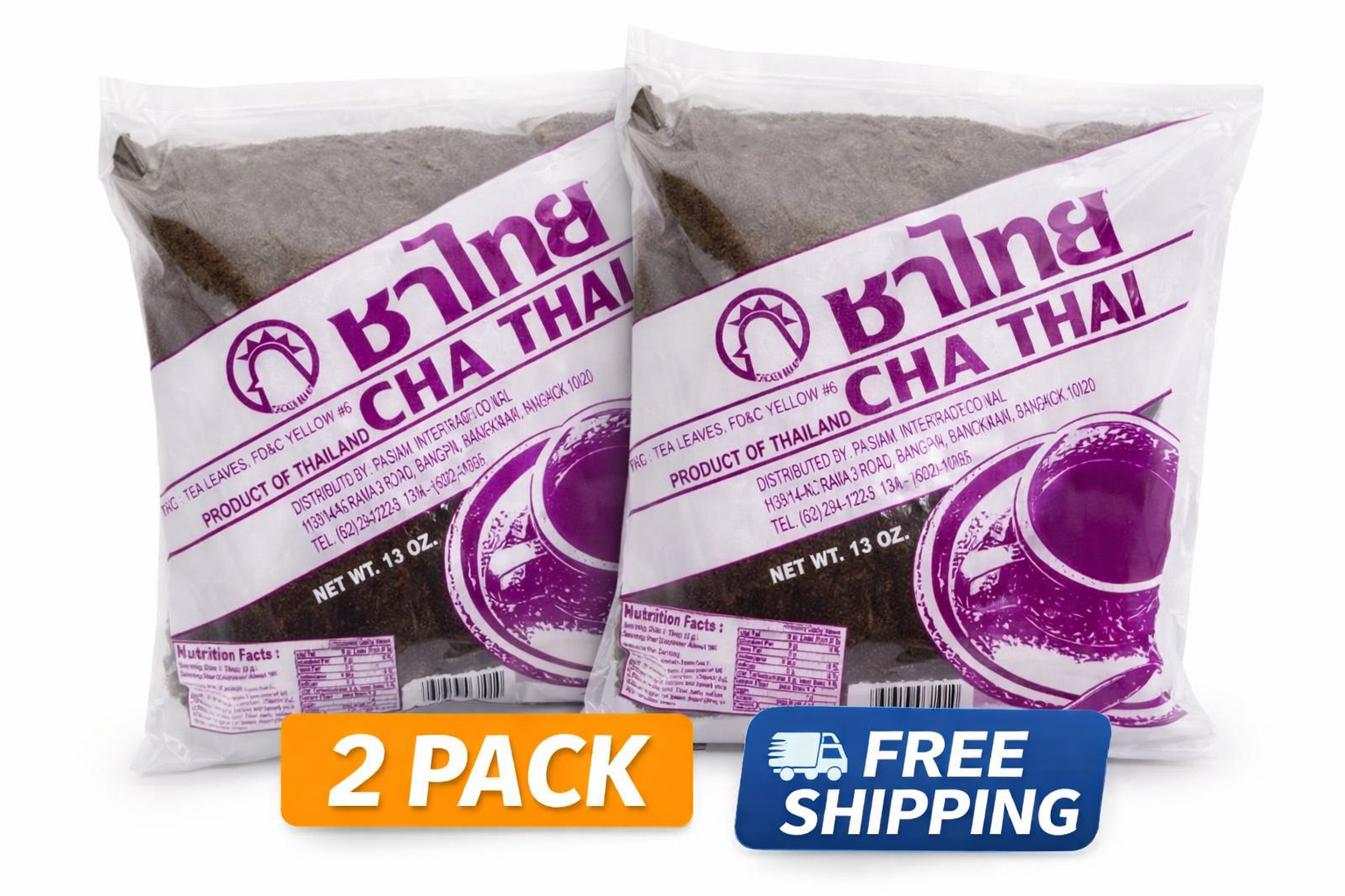 Cha Thai Tea Leaves Mix for Making Thai Iced Tea Restaurant Style 13 oz.