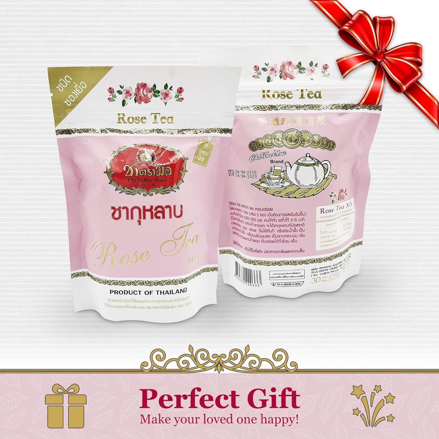 Chatramue Oolong Rose Tea Mixed 2.5g. x 3 Bags Set (90 Sachets) Number One Brand