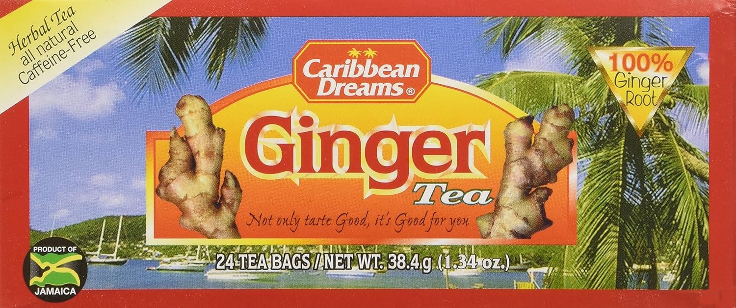 Ginger Tea, 24 Tea Bags, Herbal, Natural, Caffeine Ginger Tea From Jamaica