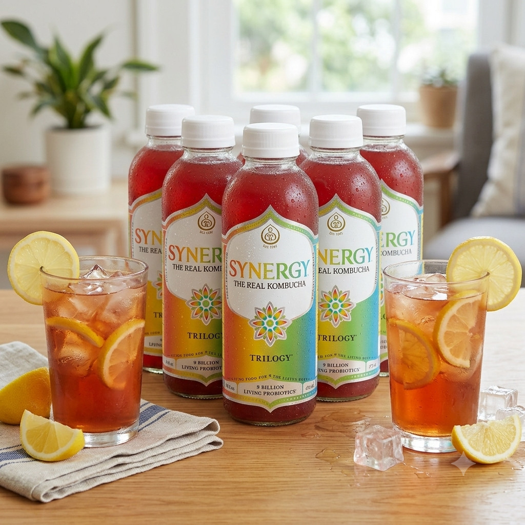 Synergy The Real Kombucha Trilogy 16oz 6 Pack Fermented Tea Beverage