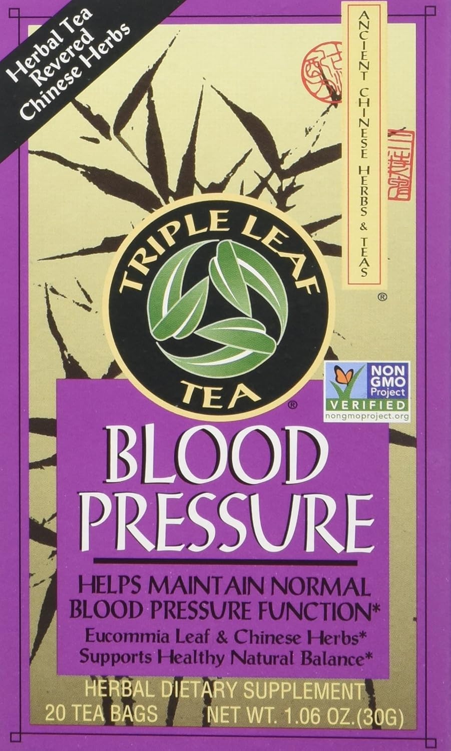 Blood Pressure Tea Bags, 1.06 Ounce 20 Count Pack of 3