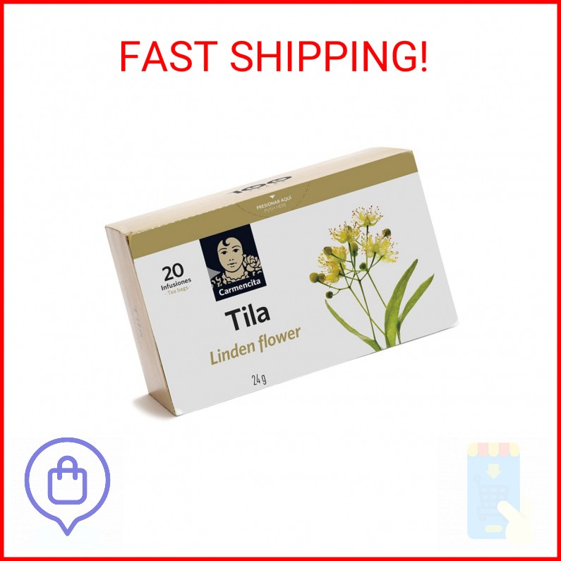 Carmencita. Linden Flower Tea (20 teabags). Tila. 24g (0.85oz). Pack of 2.