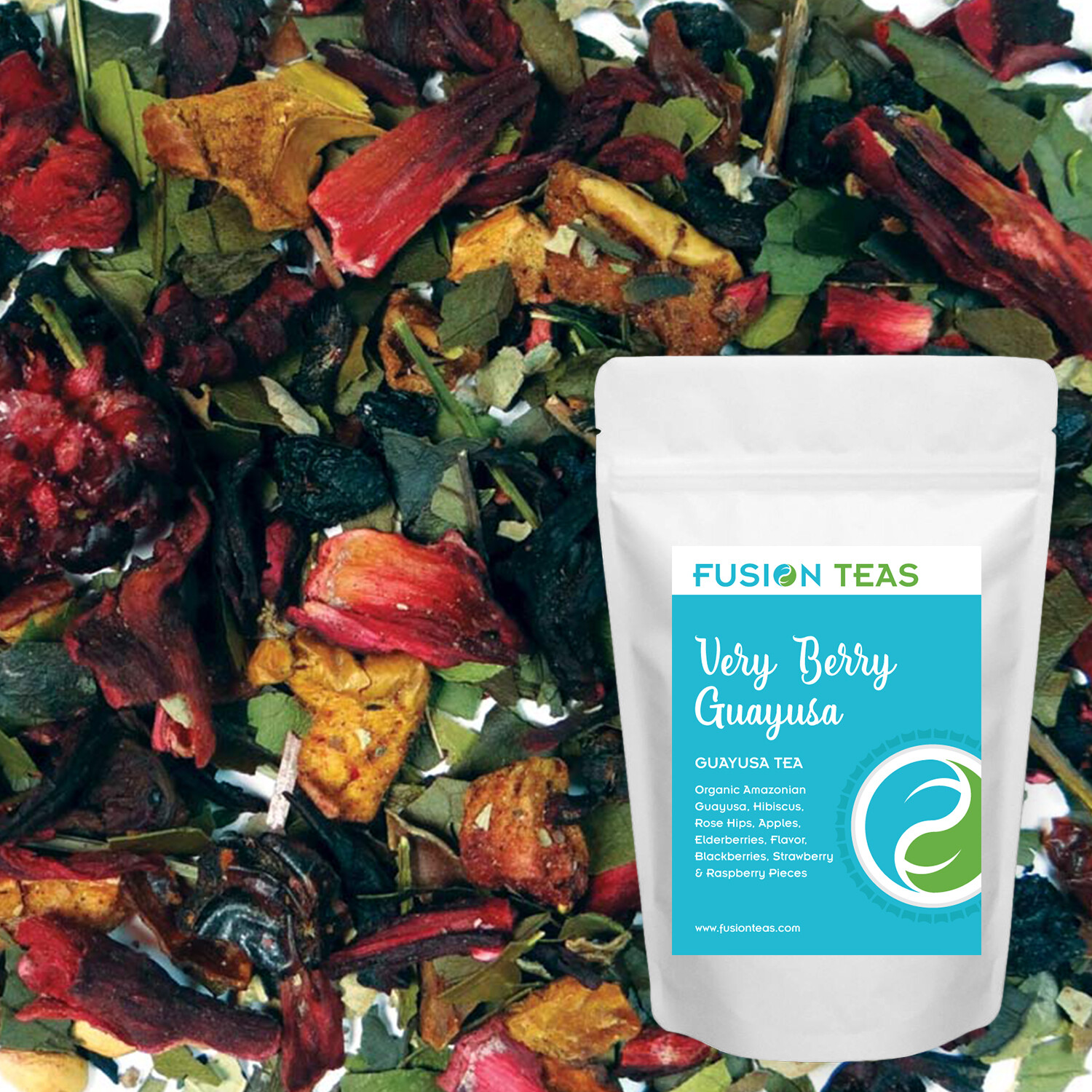 Very Berry Guayusa – Loose Leaf Herbal – High Caffeine – Fusion Teas