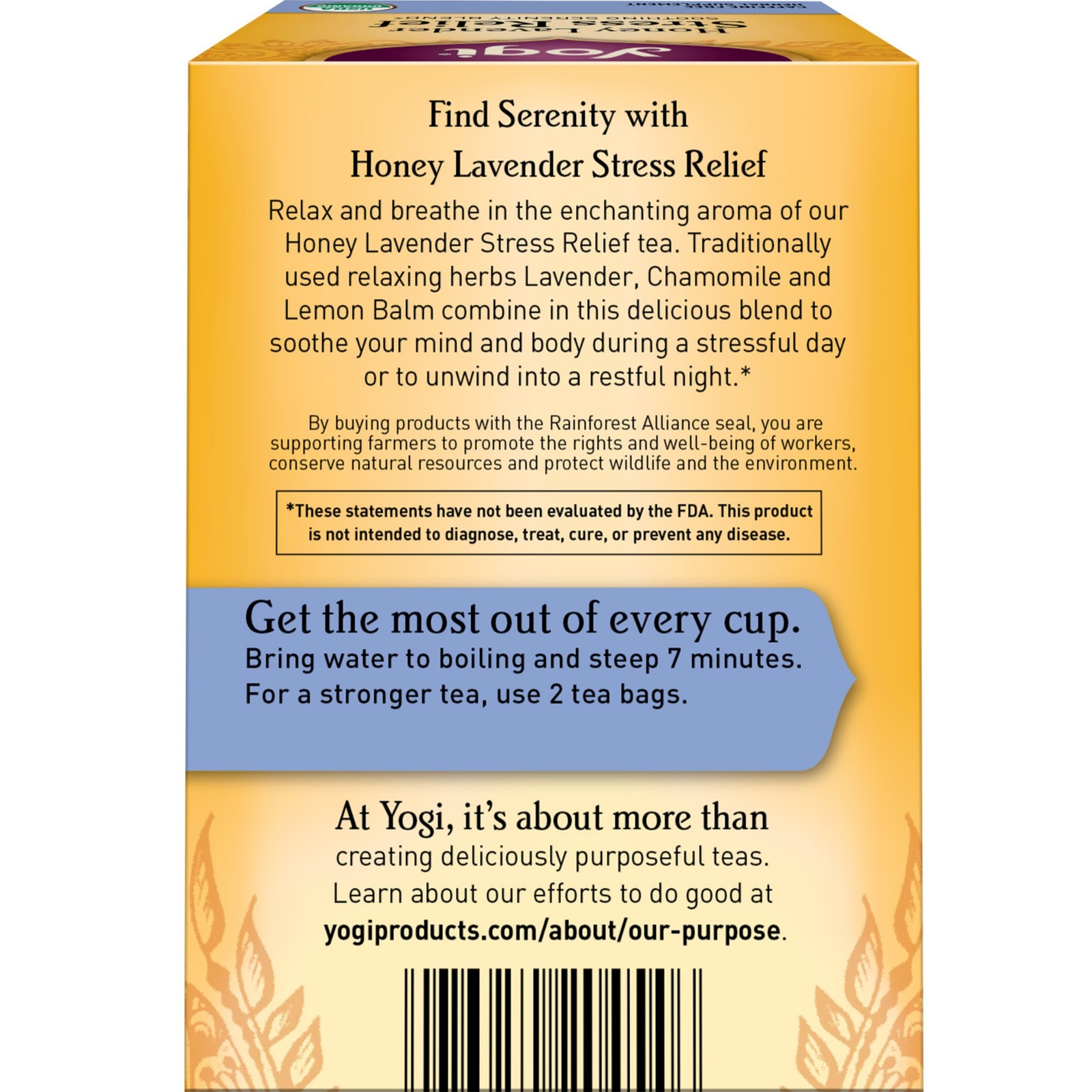 Yogi Tea – Honey Lavender Stress Relief (4 Pack) – Serenity Blend – 64 Tea Bags