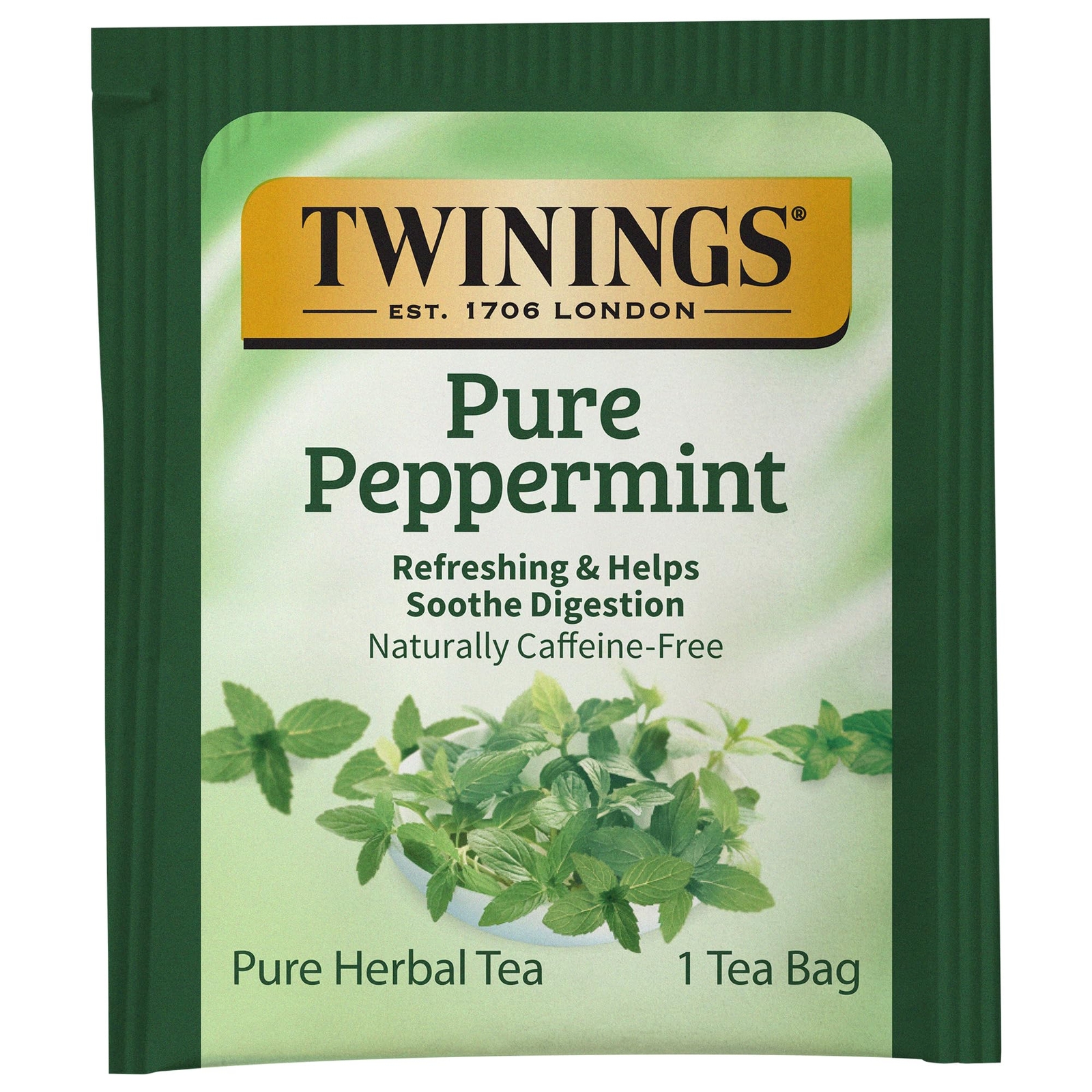 Twinings Pure Peppermint Herbal Tea 100 Individually Wrapped Bags Caffeine Free