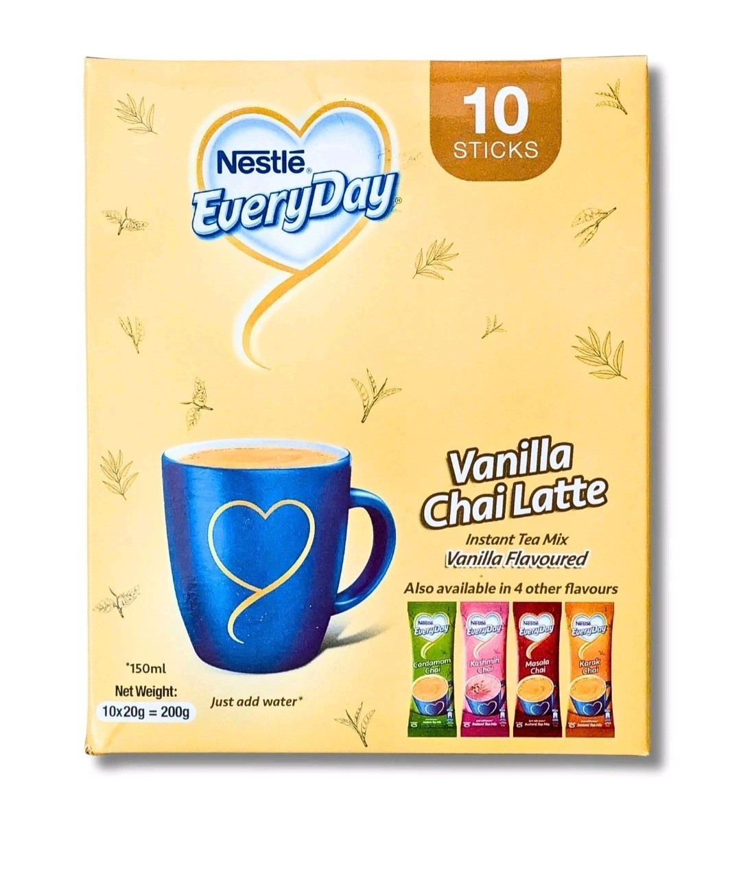 Nestlé EveryDay Vanilla Chai Latte 10 Sticks 200g Instant Tea Mix Just Add Water