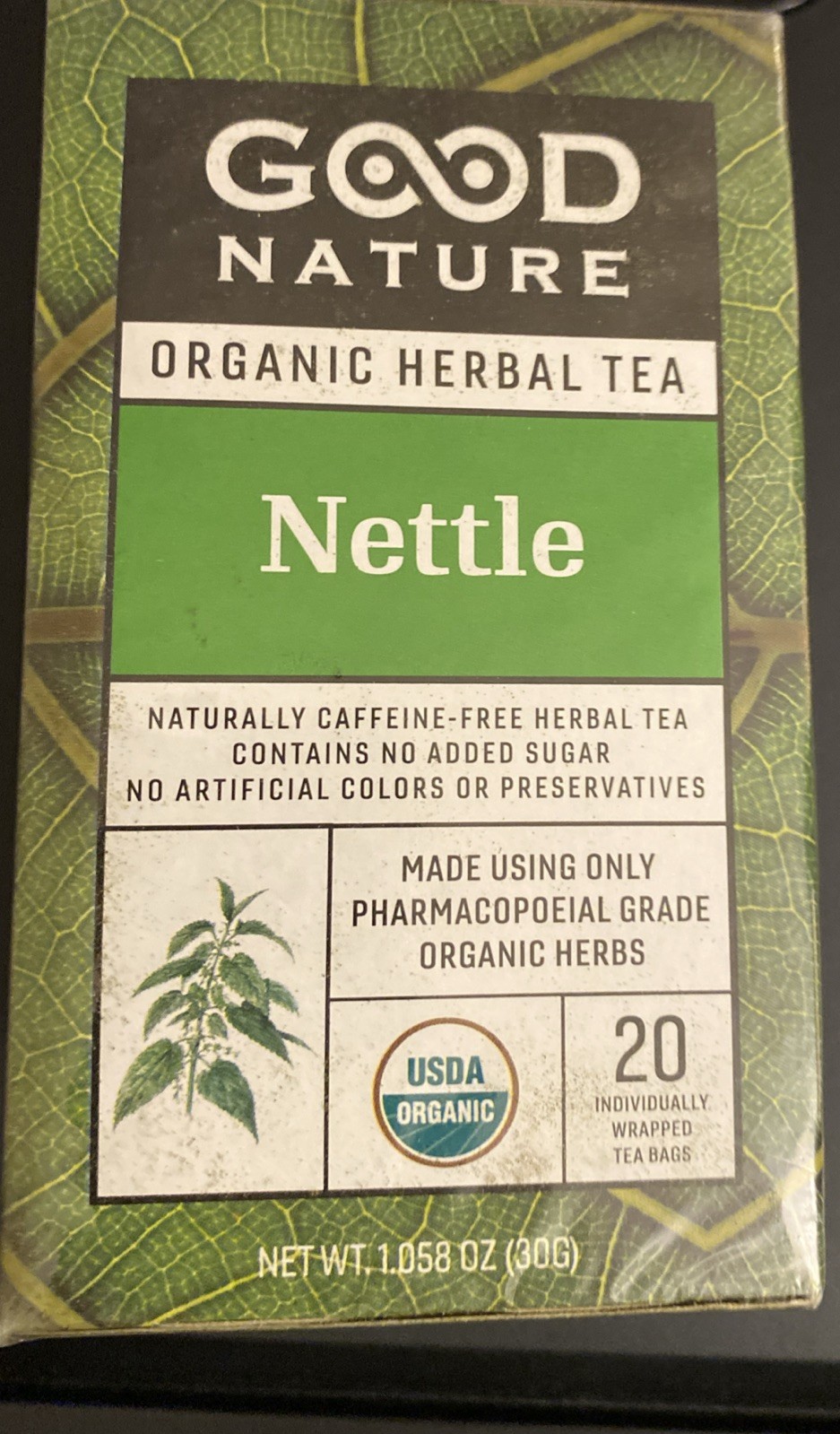 Good Nature Organic Nettle Tea, 1.058 Ounce Nettles Lower Blood Sugar Nausea