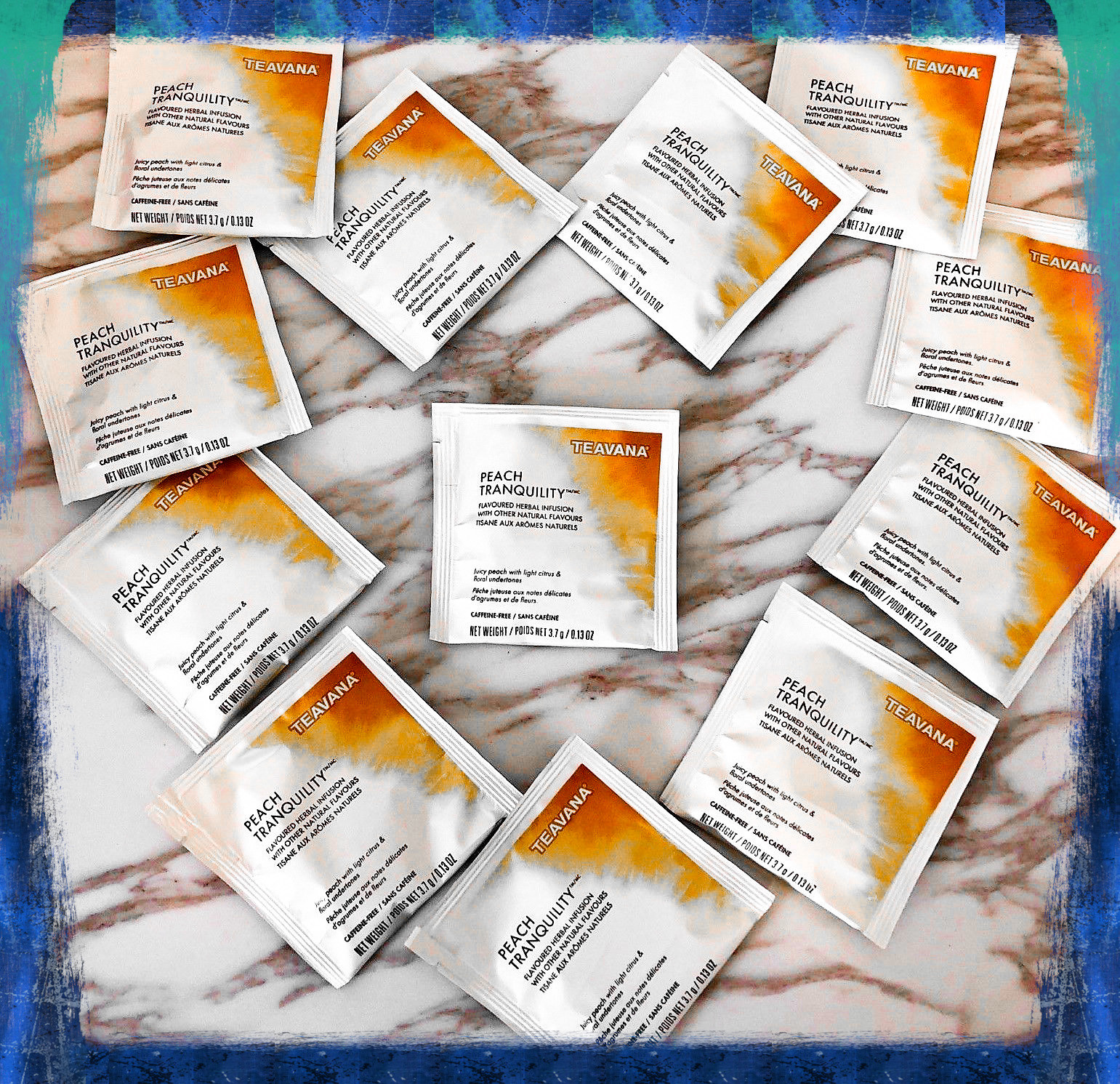 🌈 RARE! STARBUCKS TEAVANA 2024 PEACH TRANQUILITY HERBAL 10 SACHETS TEA BAGS 🍑