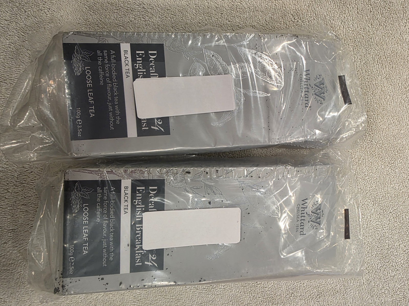 2 Pk Whittard Loose Tea Leaf 100g (Decaffeinated English Breakfast)