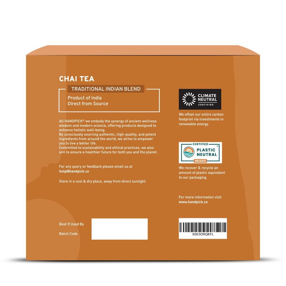 100 Count Masala Chai Tea Bags, Strong, Aromatic, Spiced, Cinnamon, Cardamom