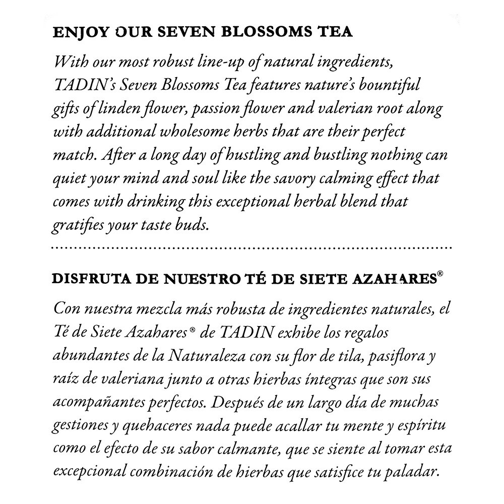 TADIN SEVEN BLOSSOMS HERBAL TEA 24 BAGS