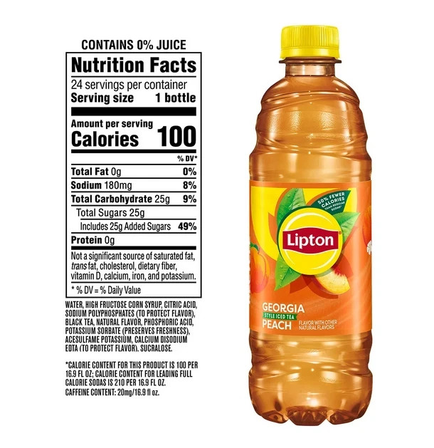 Lipton Peach Iced Tea 16.9 fl. oz., 24 pk.