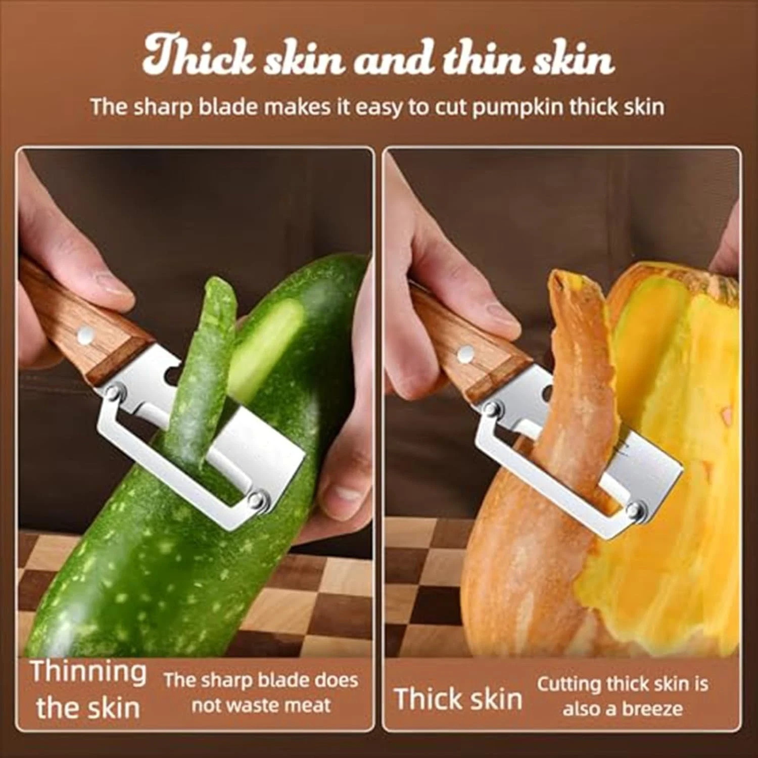 Zero Snag Wooden Peeler,Multifunctional Vegetable Peeler for Kitchen,Ultra-Sharp