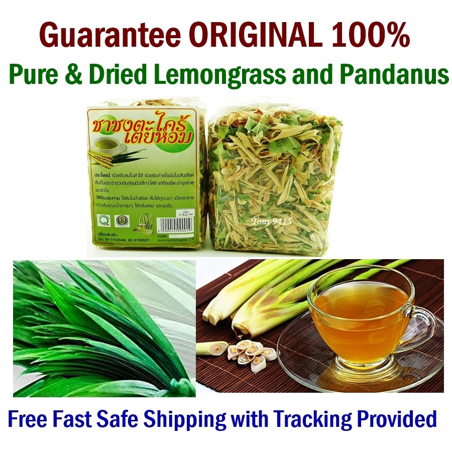 PURE 100% BEST Organic Dried Healthy Lemongrass Pandanus Thai Natural Leaf Tea