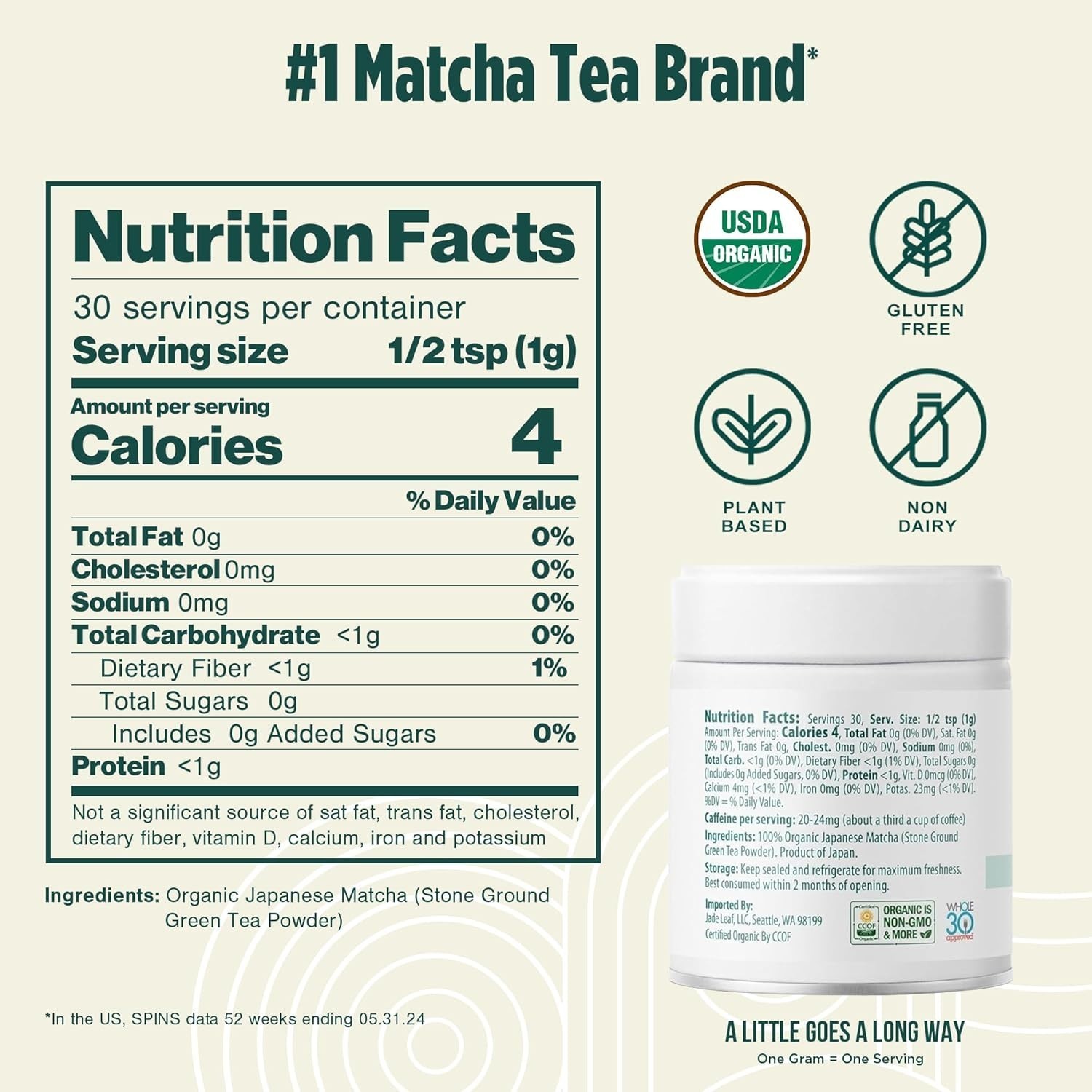 Jade Leaf Matcha Organic Barista Blend Ceremonial Grade Matcha Green Tea Powder