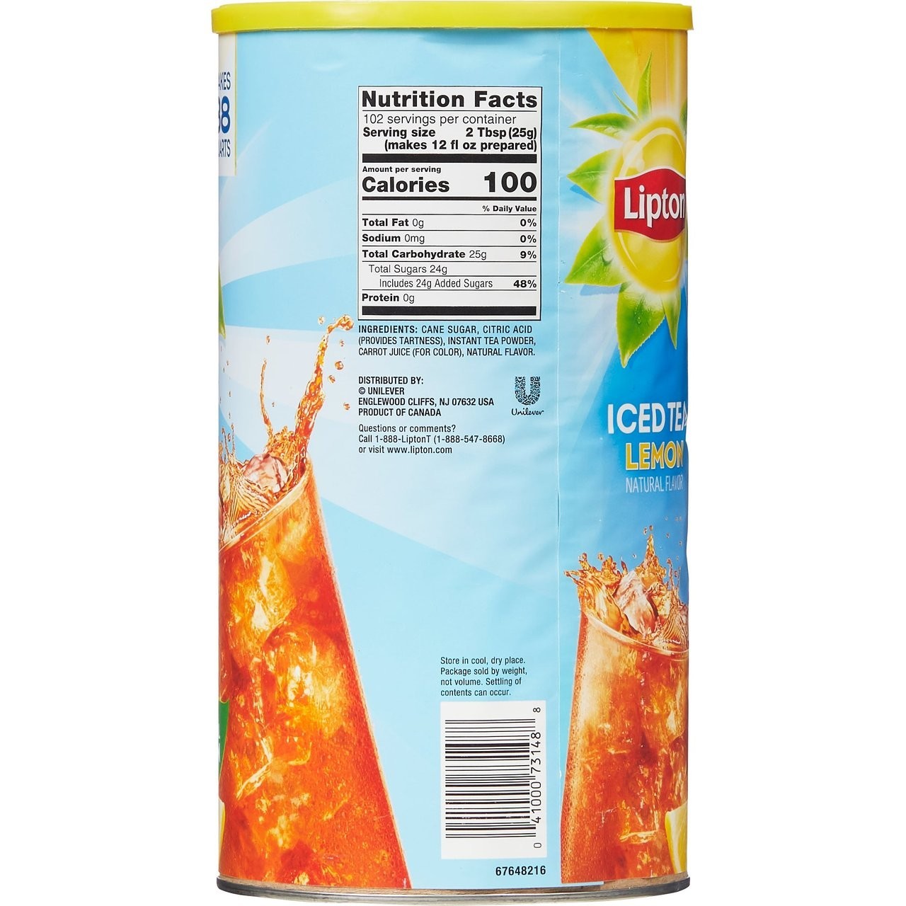 Lipton Sweetened Iced Tea Mix Lemon 89.8 oz Drink Mix NEW Great Price