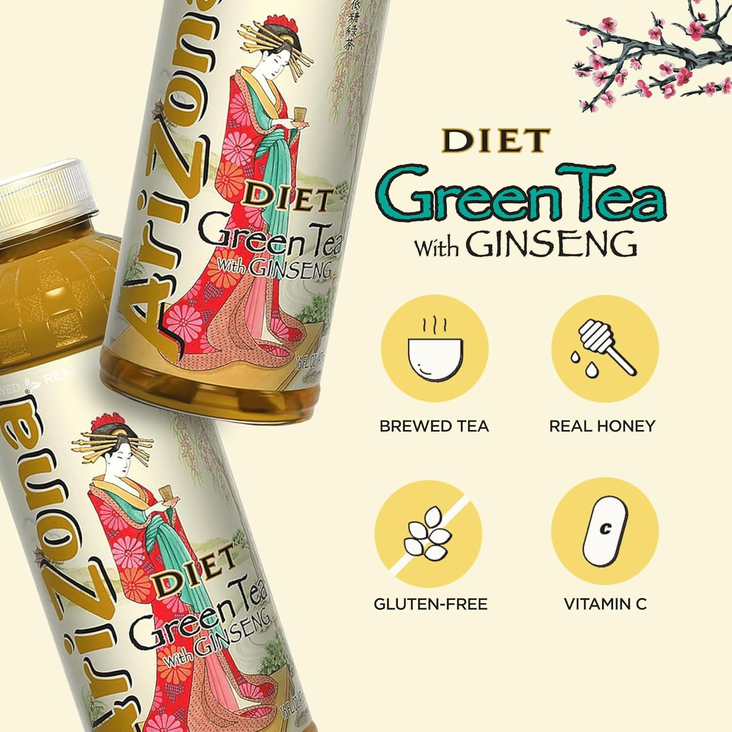 Premium Brewed Diet Green Tea, 16 Fl Oz (Pack of 12)