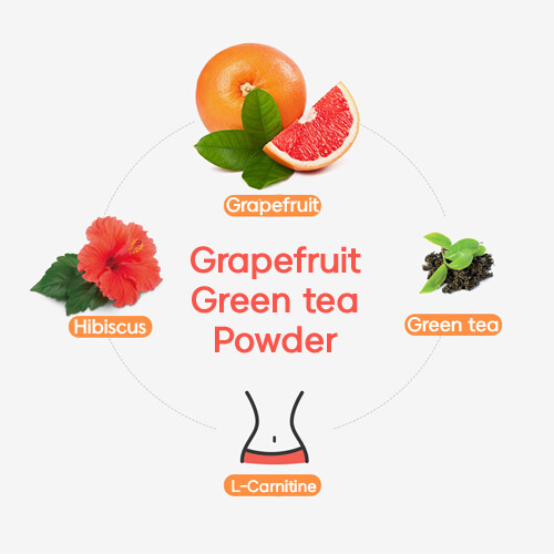TEAZEN Grapefruit Green Tea Powder (5g x 10 Packet) 3 Pack Tea Powder