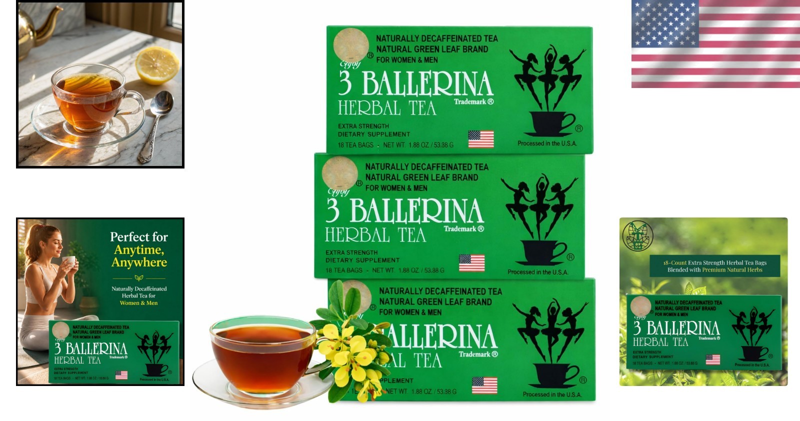 54-Count Caffeine-Free Green Tea Bags – Extra Strength for Gentle Detox Support