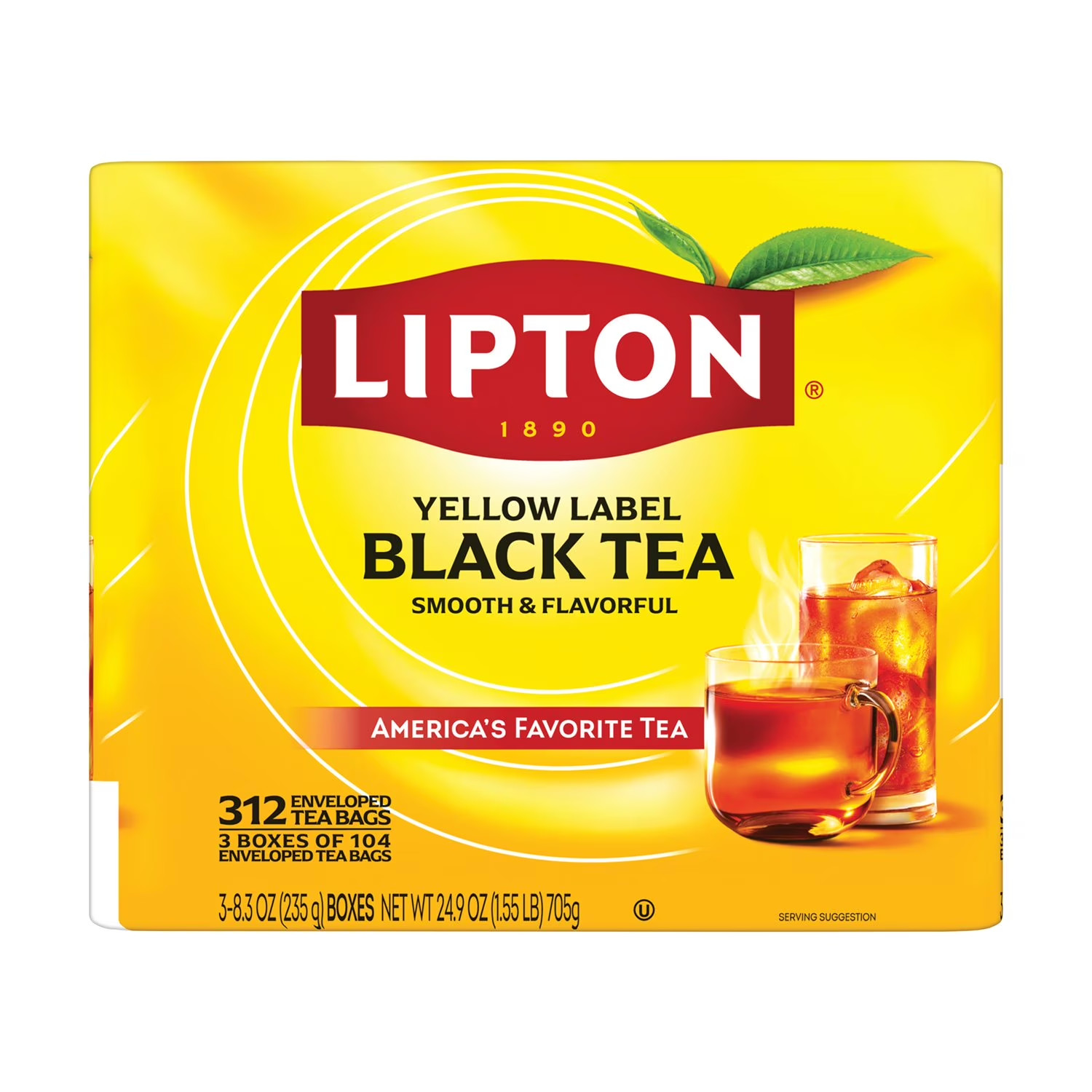 Lipton Tea Bags, Black Tea, 312 Ct.