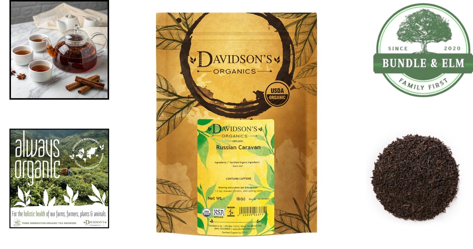 Russian Caravan Black Tea, 16 Ounce Loose Leaf Bag for Stress Relief