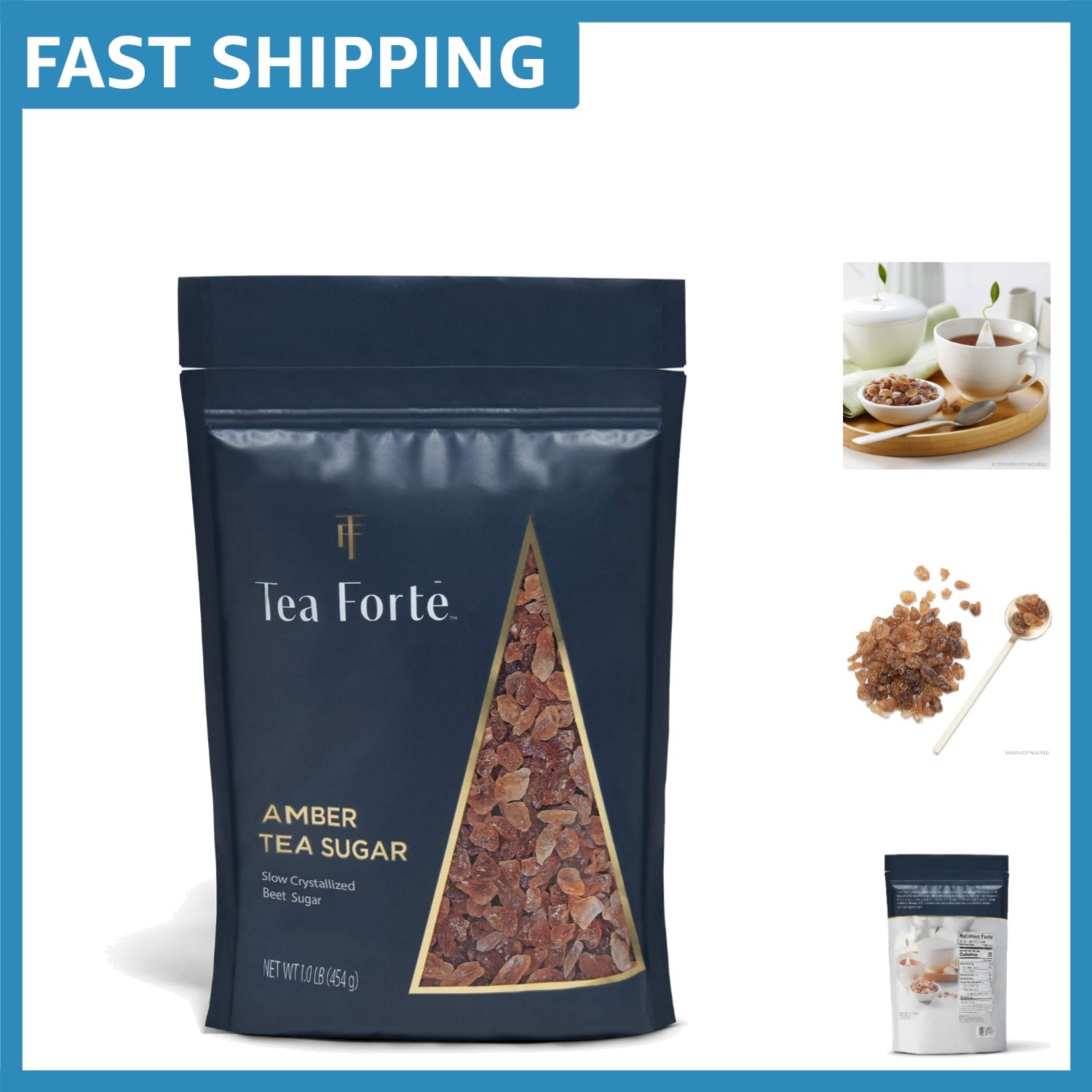 Quick-Dissolving Beet Rock Sugar Crystals for Tea & Coffee – 1 lb Resealable Bag