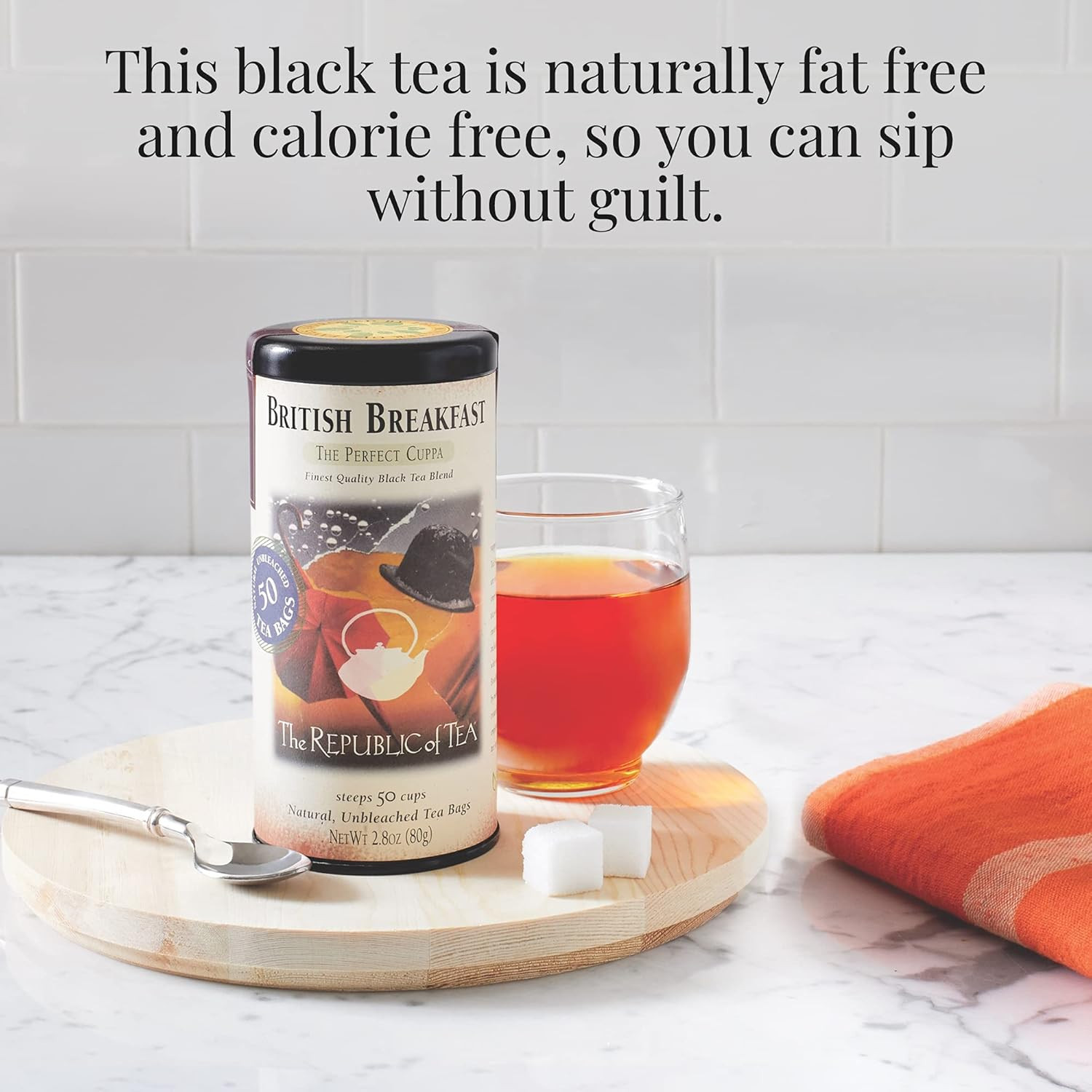 The Republic of Tea – British Breakfast Tea 2.8 Oz Tin, 50 Tea Bags, Gourmet Bla