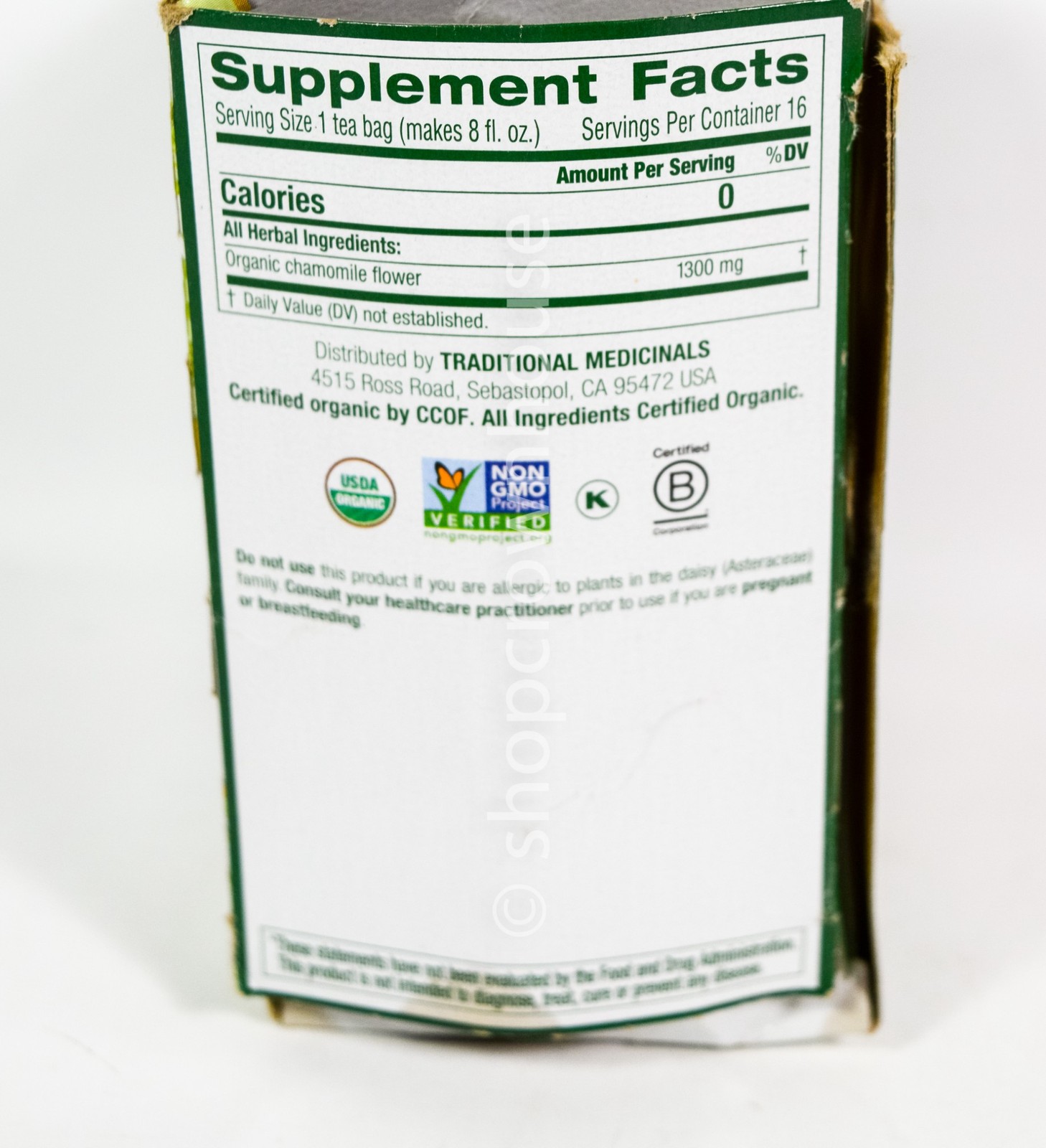Traditional Medicinals Organic Chamomile .05oz sealed bag 11 count 08/20/2027