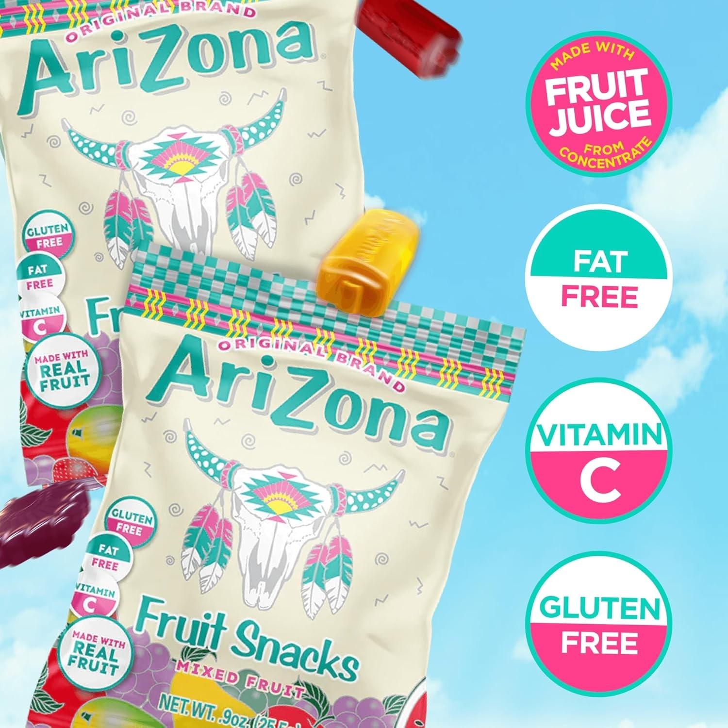 0.9 oz Iced Tea Fruit Snacks – 10 Count of Gluten Free and Fat Free Delights