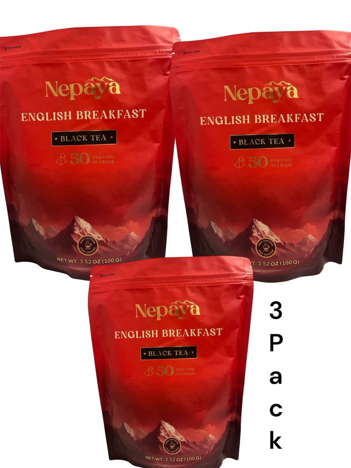 Lot of 3 Nepaya Himalayan Green Tea Bags High Grown Pure Green Tea Low Caffeine