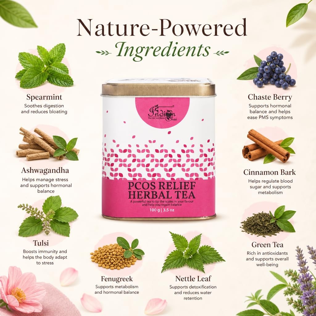 The Indian Chai PCOD Relief Herbal Tea 100g | Spearmint Blend