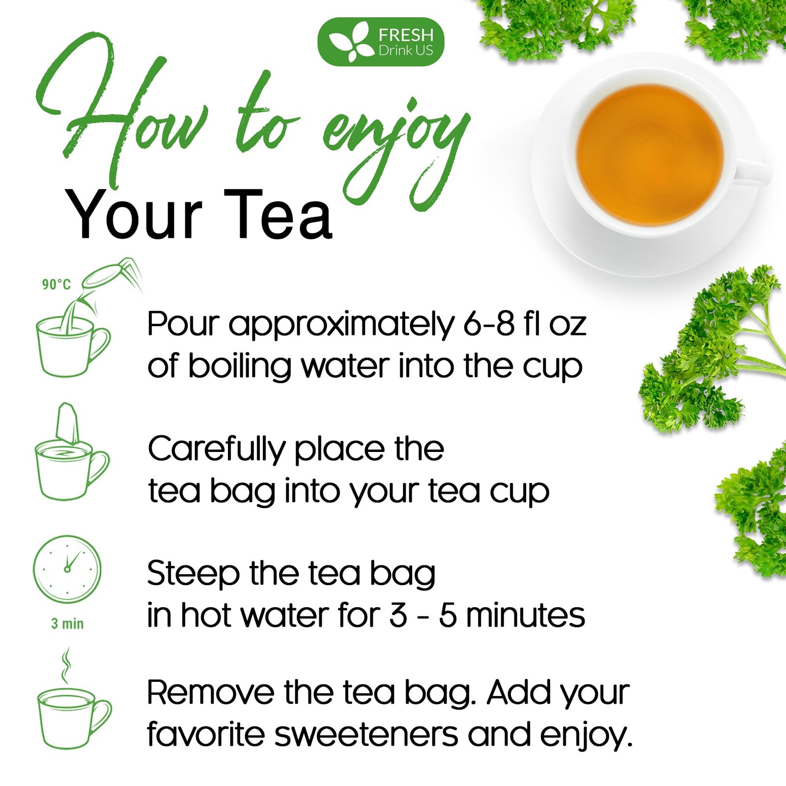 , Premium 55 Parsley Leaf Tea Bags, 100% Natural & Pure from Parsley Leaves. …