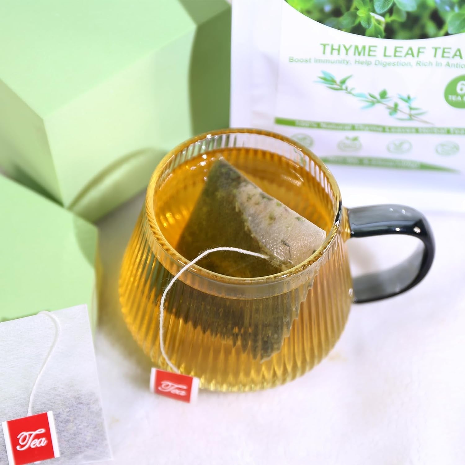 Organic 60 Count Thyme Tea Bags – Aid Digestion & Enjoy Anytime, Caffeine-Free