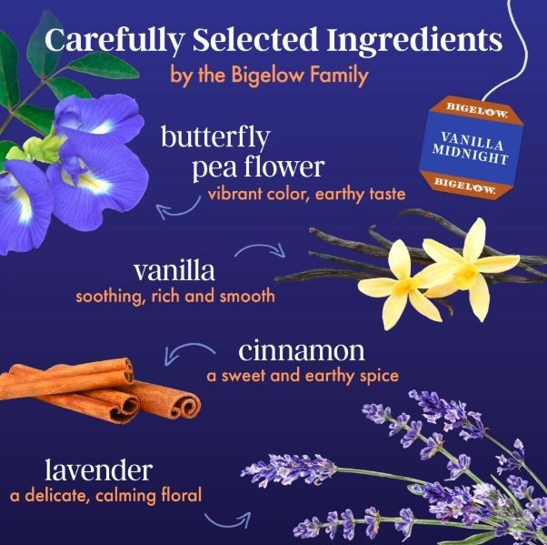 Bigelow Butterfly Pea Flower Sapphire Bay, Herbal Tea, Tea Bags, 18 Count