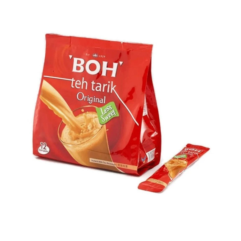 3x BOH Teh Tarik 3 in 1 Instant Milk Tea Malaysia Less Sugar 12 Sachet 27g each