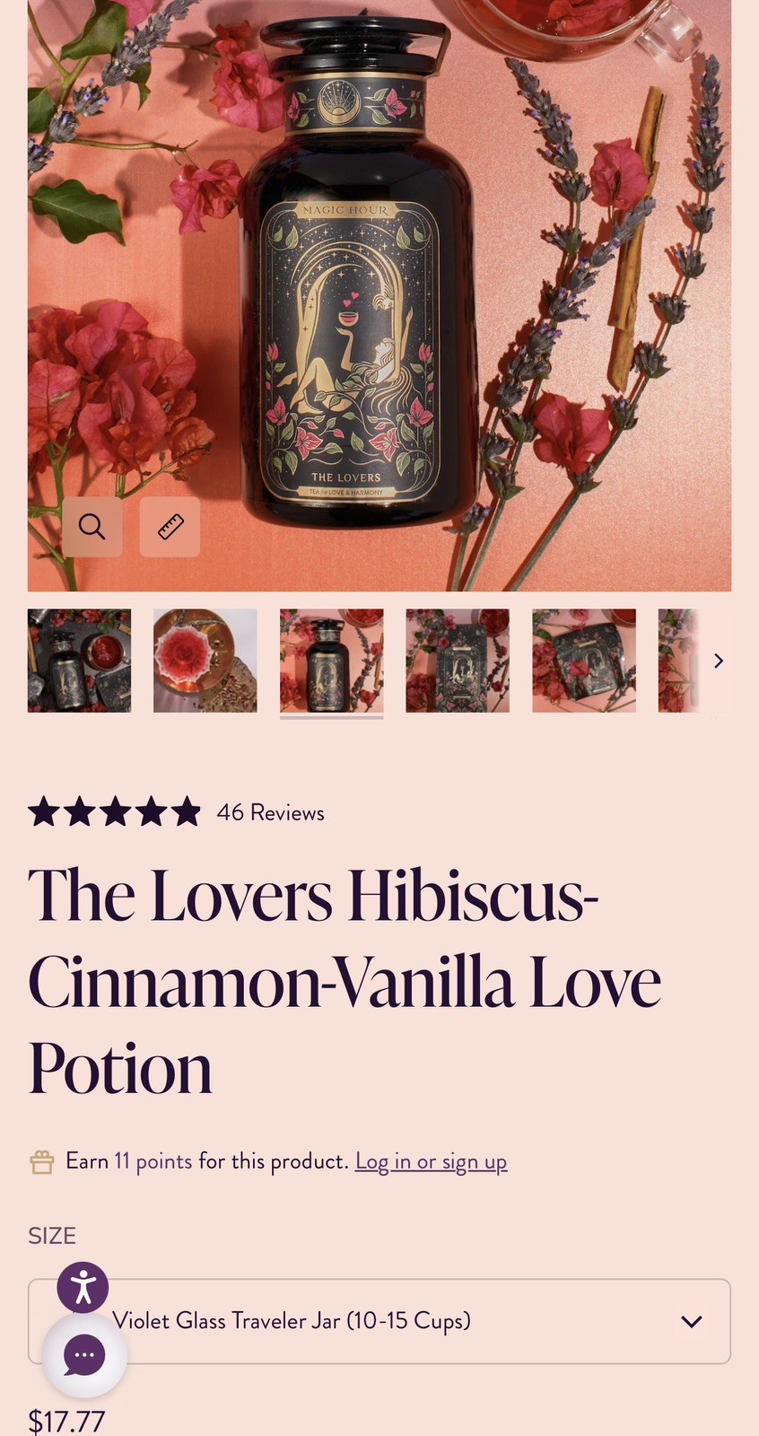 Magic Hour The Lovers Organic Herbal Loose Leaf Tea, Cherry Vanilla, 1 oz