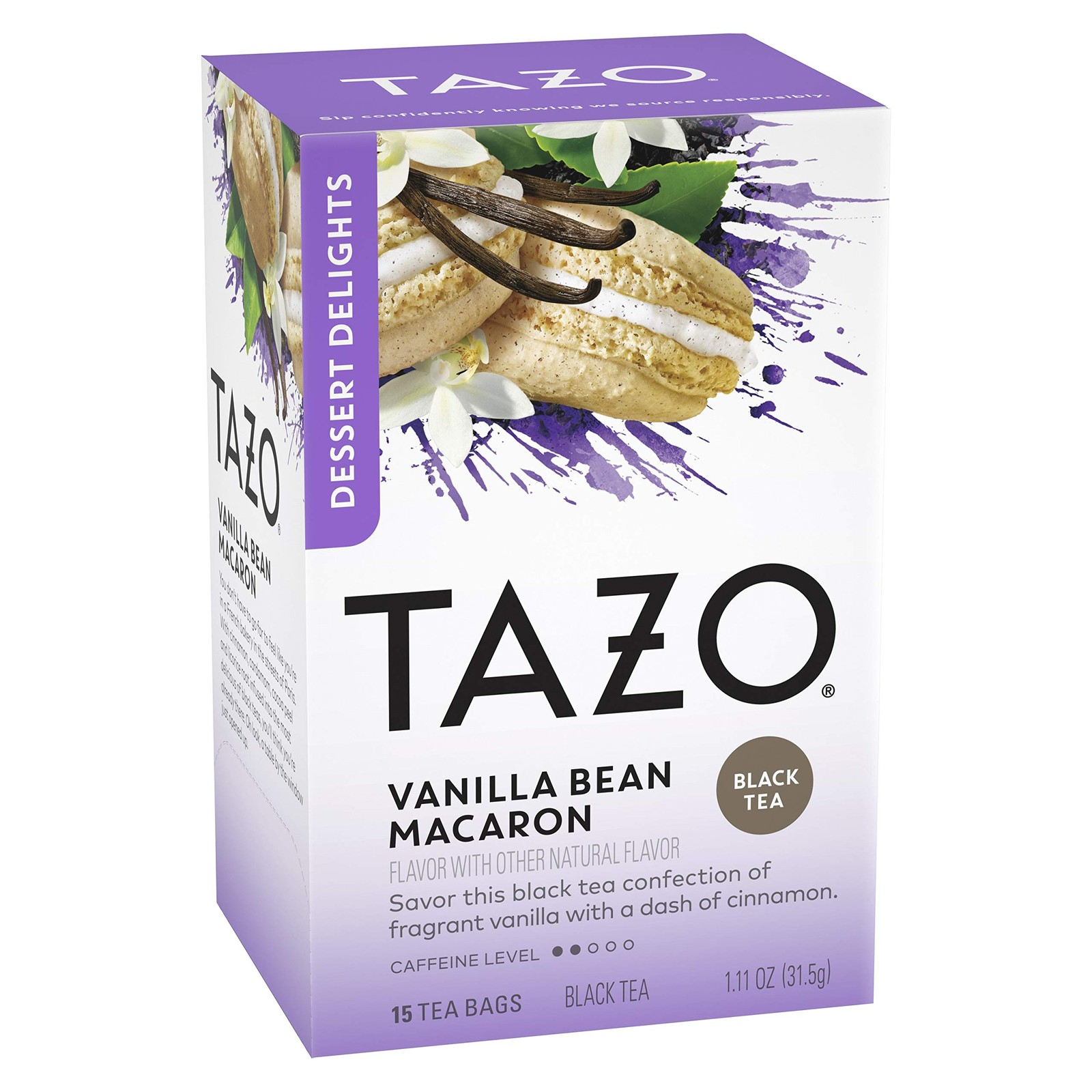 TAZO Dessert Delights Vanilla Bean Macaron Tea Bags, 15 Count (Pack of 6)