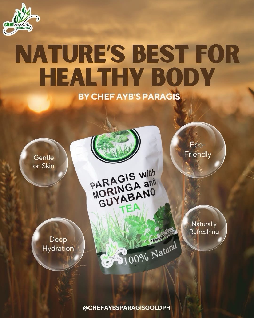 Chef Aybs Paragis Tea with Moringa & Guyabano Extract 3 In 1 (20 Tea bags)