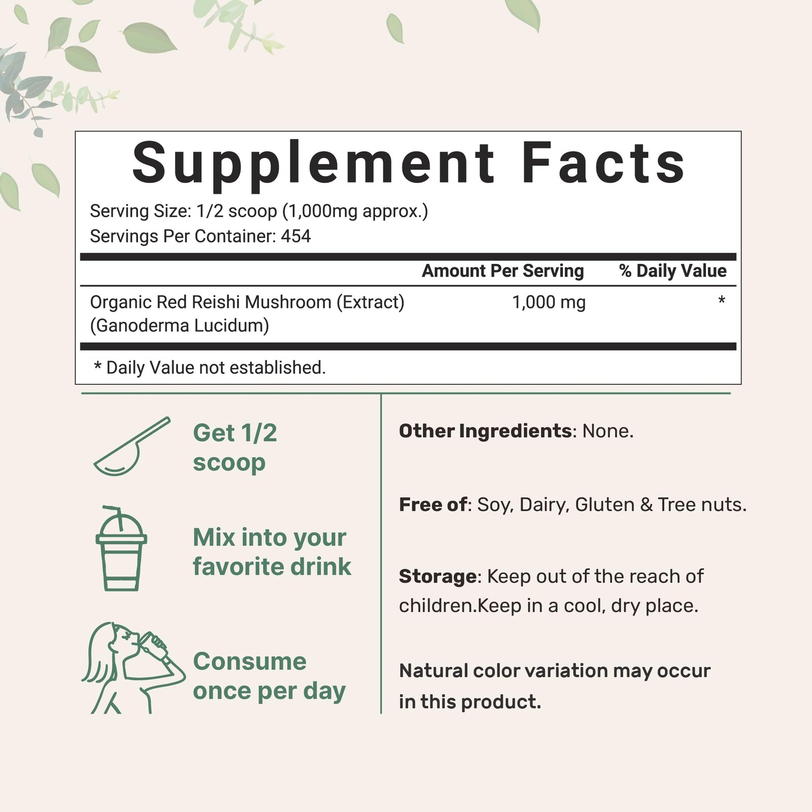 Organic Reishi Mushroom Extract 16 oz | 1001 Red Reishi | Supports Immunity M…