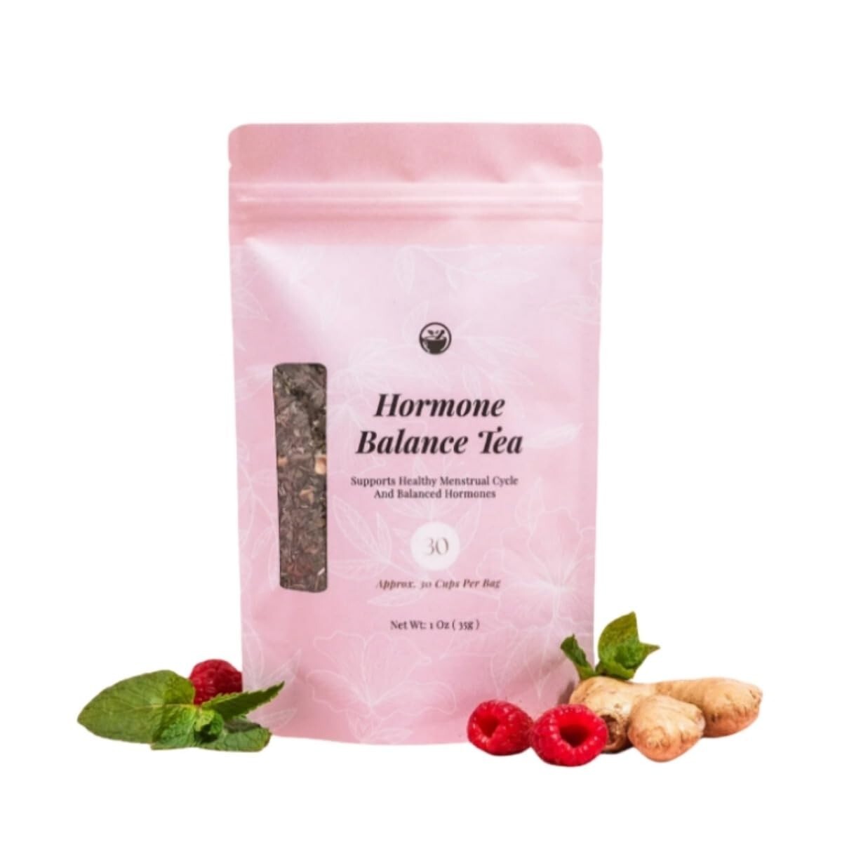 Hormone Balance Tea for Women, Organic Herbal Tea with Red Raspberry Leaf, Tulsi