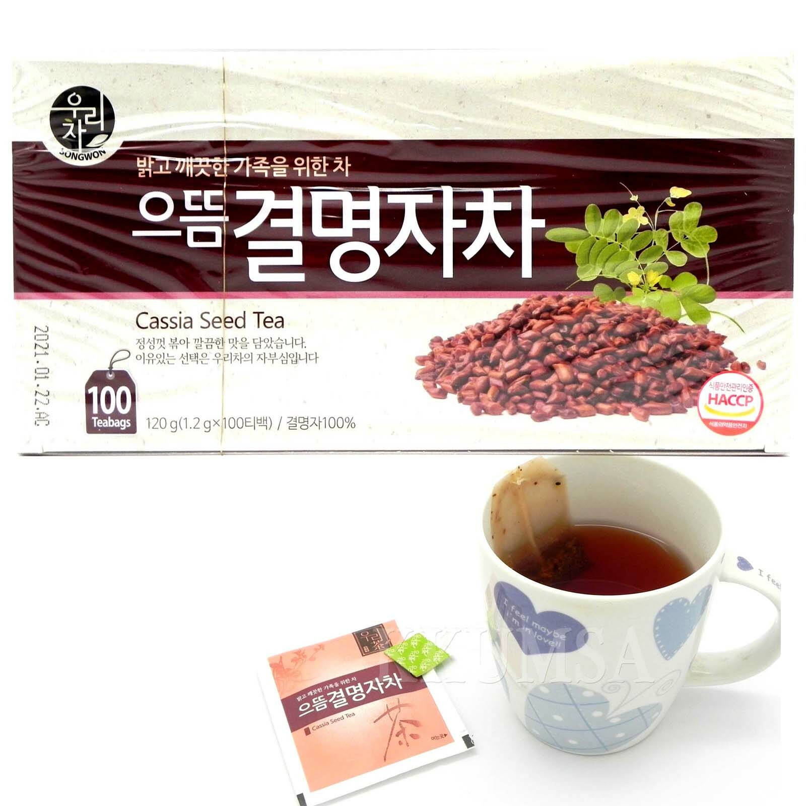 100% Pure Natural Cassia Seed Tea 100 Tea bags improve vision /Produced in Korea