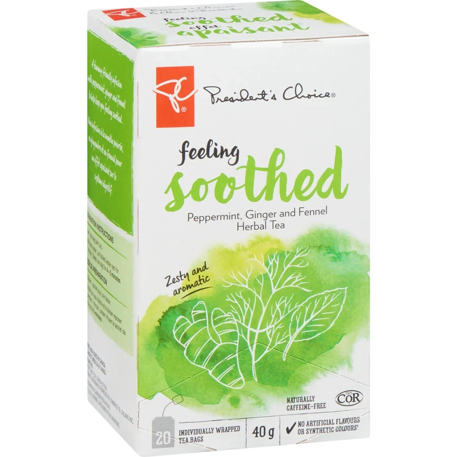 1 x President’s Choice Feeling Soothed Herbal Tea (40g each box) – Canada FRESH