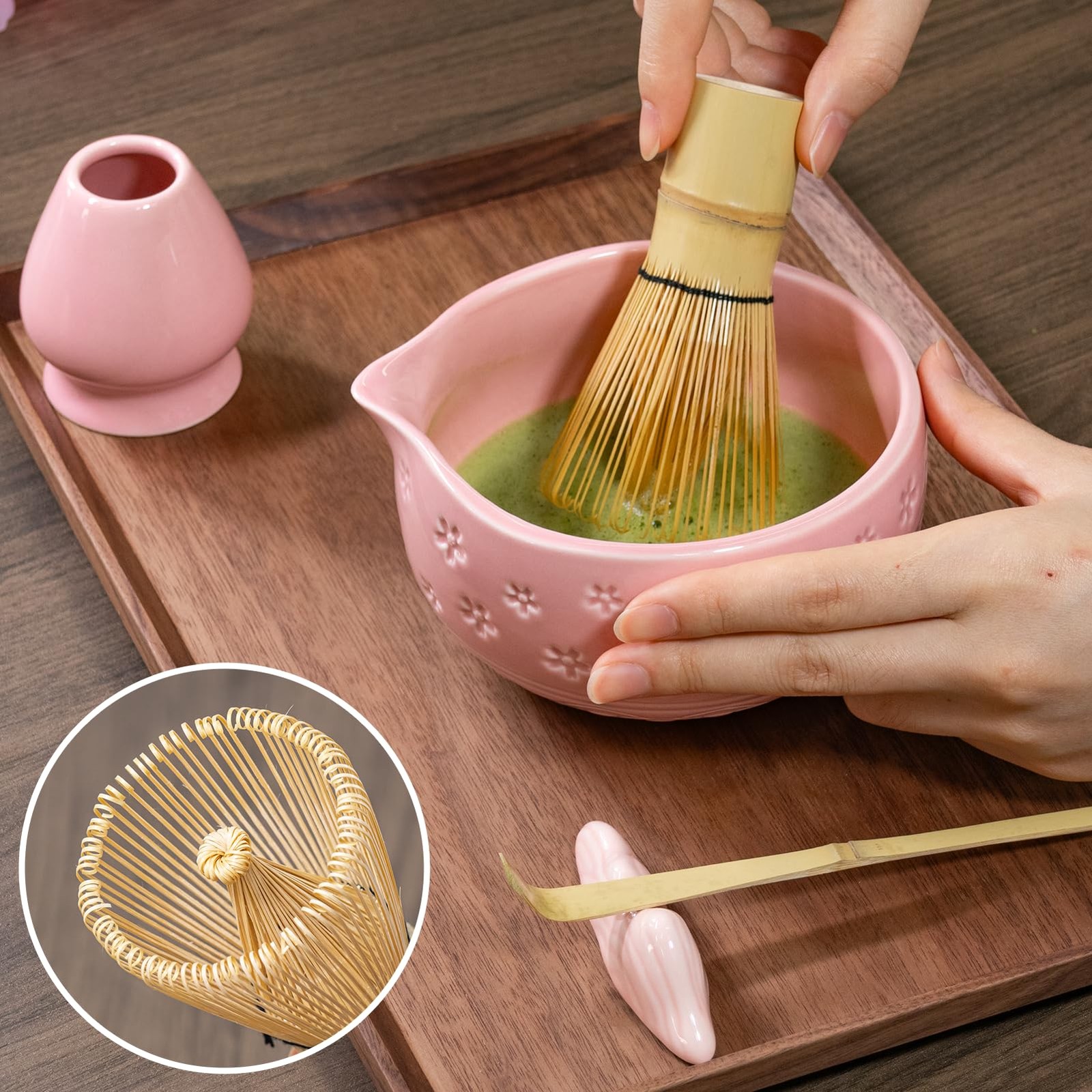 Matcha Whisk Set Pink: 7 Pcs Matcha Set Matcha Kit for Ceremony – Tradition T…