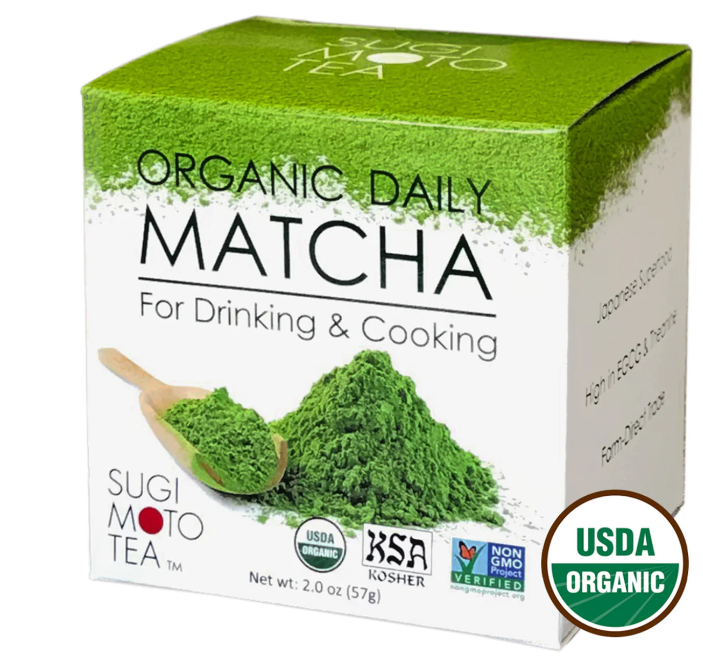 Sugimoto USDA Organic Authentic Japanese Daily Matcha, Kosher, Non-GMO – 2oz/57g