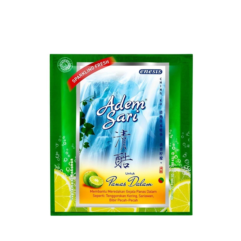 1 Pack Adem Sari Herbal Cooling Drink 7g x5 Sachets Soothes Sore Throat & Ulcers