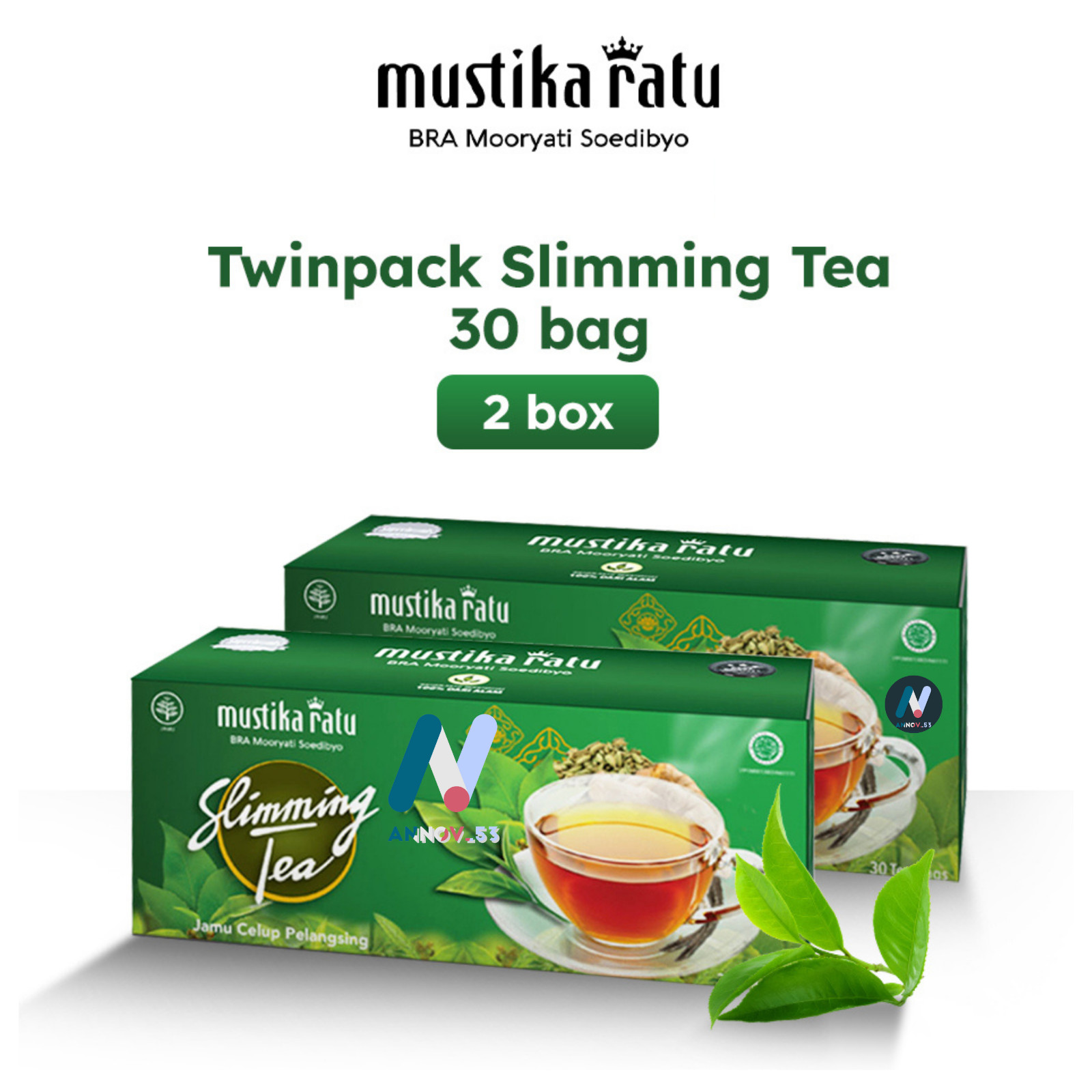 MUSTIKA RATU Slim Herbal Green Tea Antioxidant Weight Loss Diet Fat Burner 2Pax